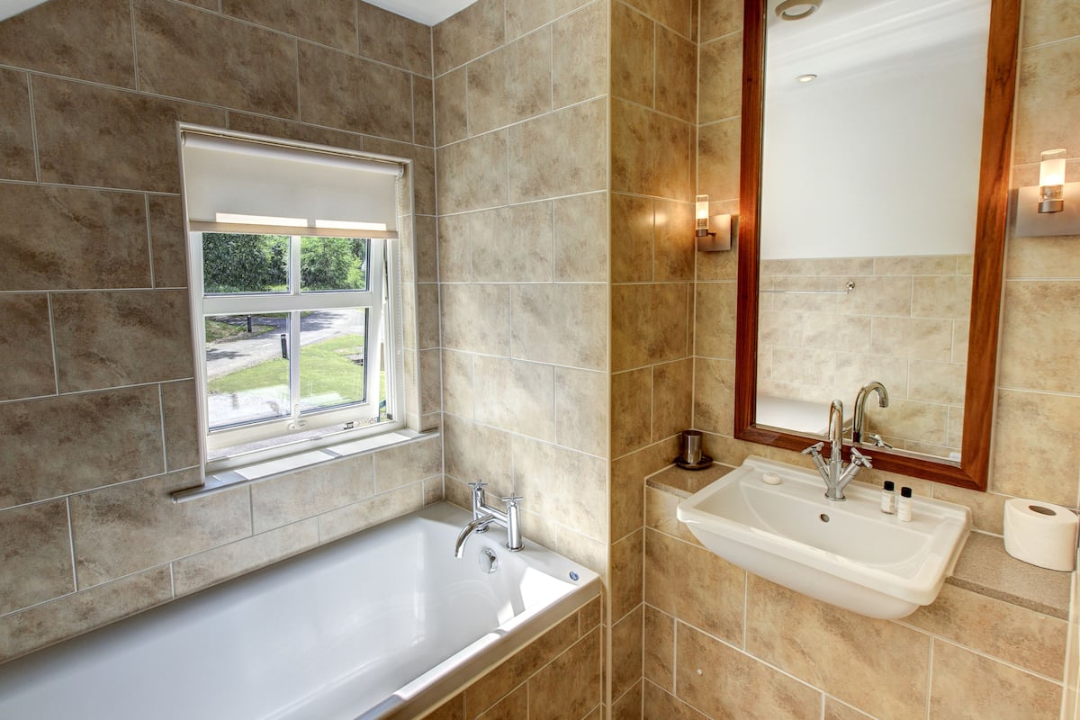 free toiletries, hair dryer, towels