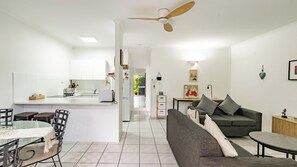 Family Suite, 1 Bedroom | Living area | 32-inch flat-screen TV with cable channels, TV, DVD player - Trinity Beach Pacific (Trinity Beach)