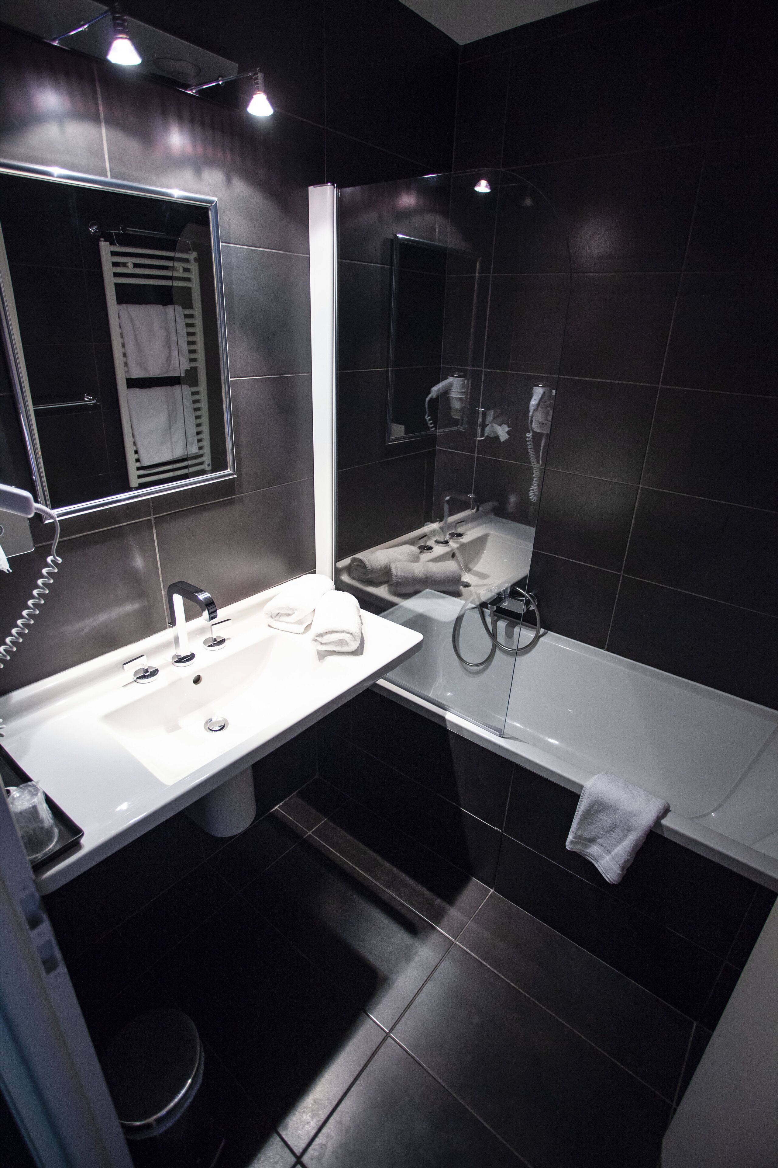 superior double room | bathroom | separate bathtub and shower, free toiletries, hair dryer, towels