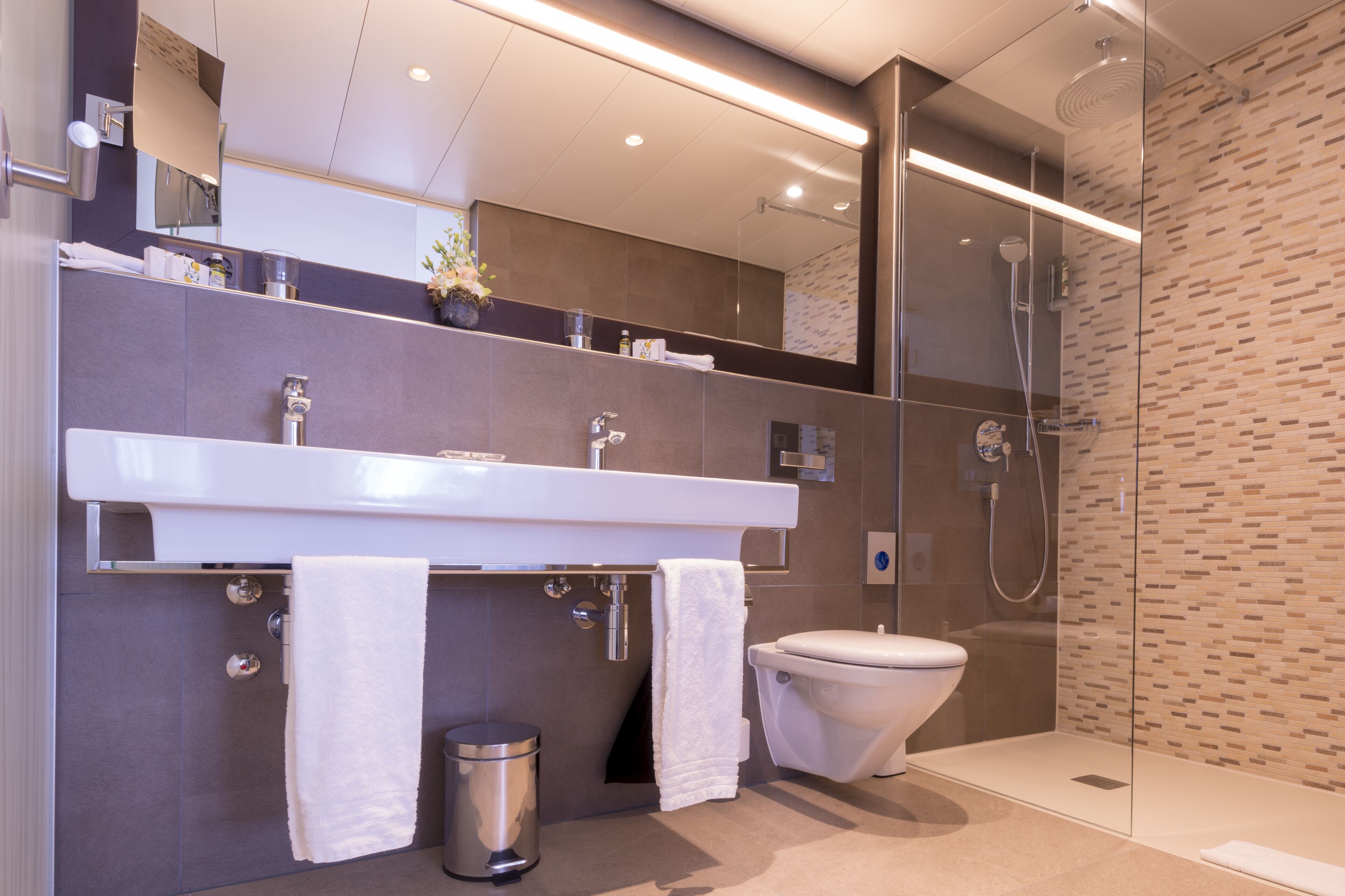 premium double room | bathroom | free toiletries, hair dryer, towels