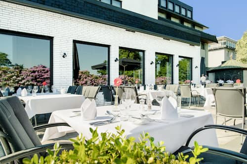 Outdoor banquet area