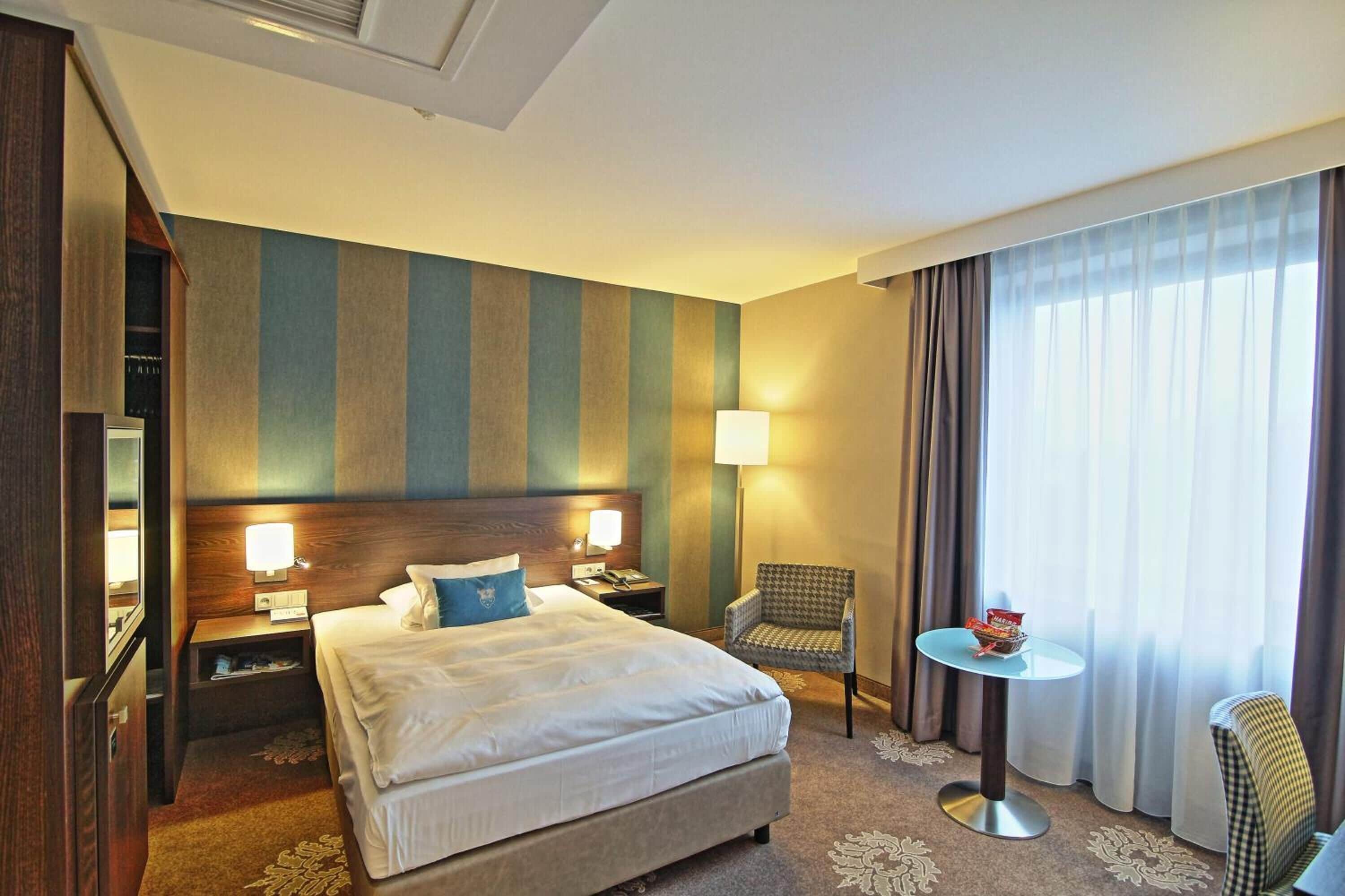 hypo-allergenic bedding, minibar, in-room safe, desk