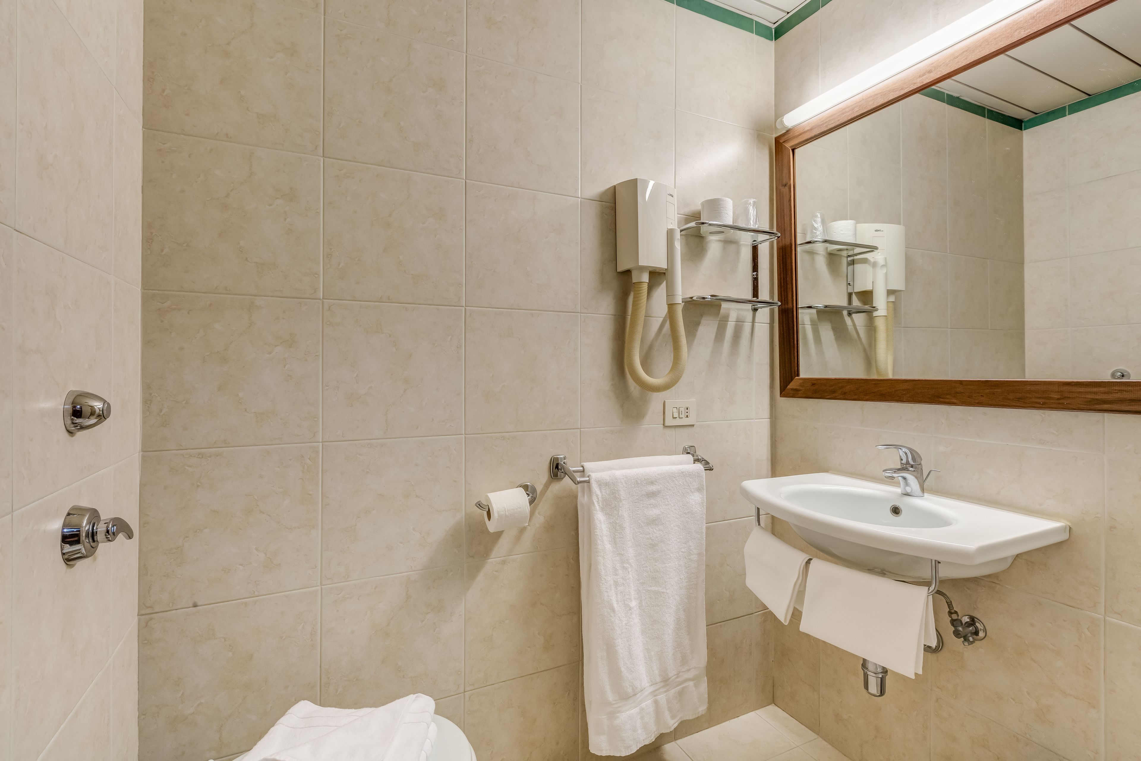 shower, free toiletries, hair dryer, bidet