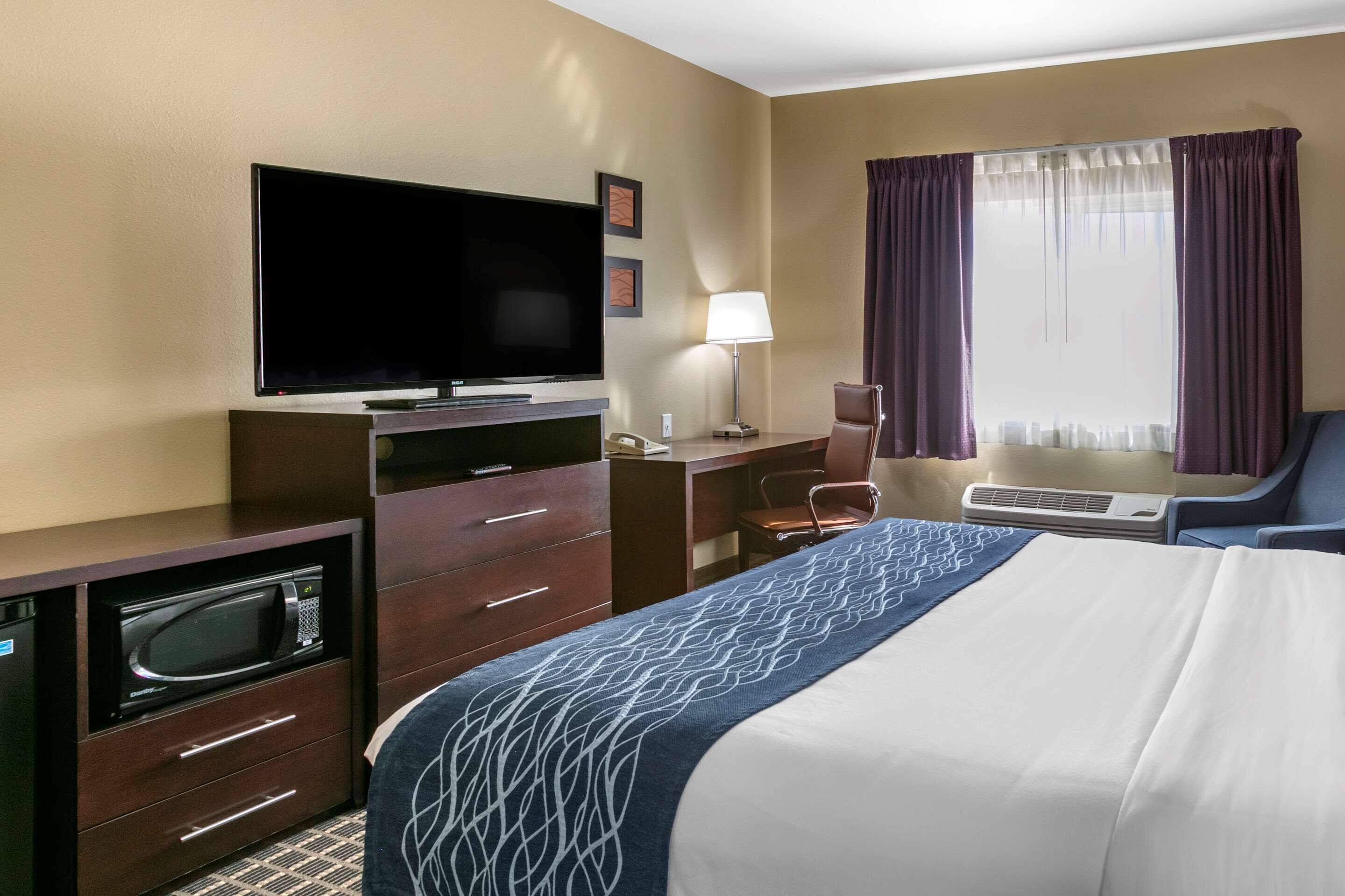 premium bedding, laptop workspace, blackout curtains, soundproofing