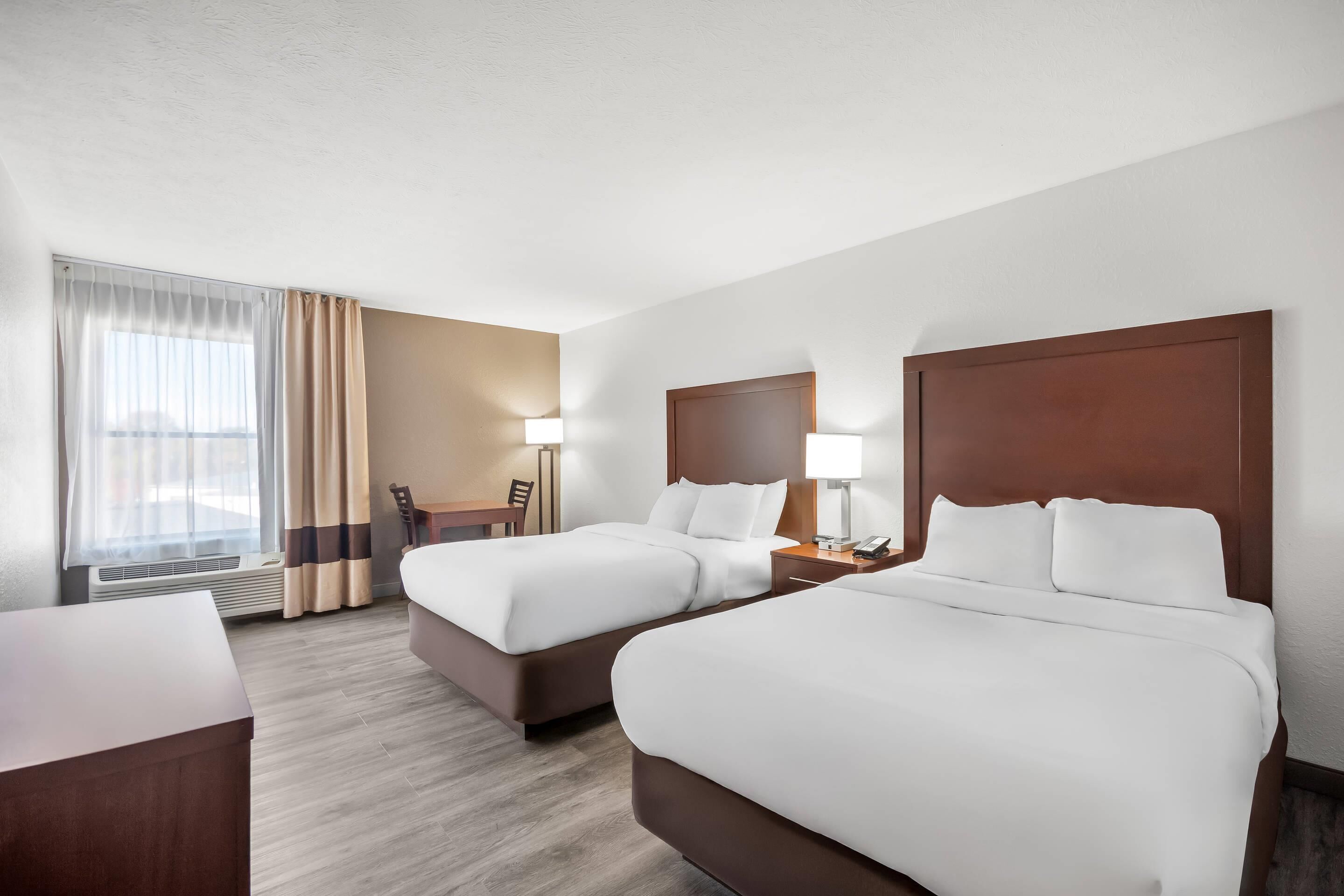 Basic Room, 2 Double Beds, Non Smoking | Egyptian cotton sheets, premium bedding, blackout drapes