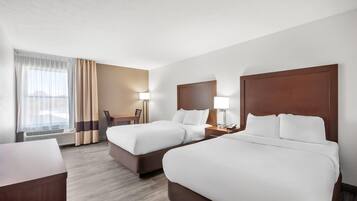 Basic Room, 2 Double Beds, Non Smoking | Egyptian cotton sheets, premium bedding, blackout drapes