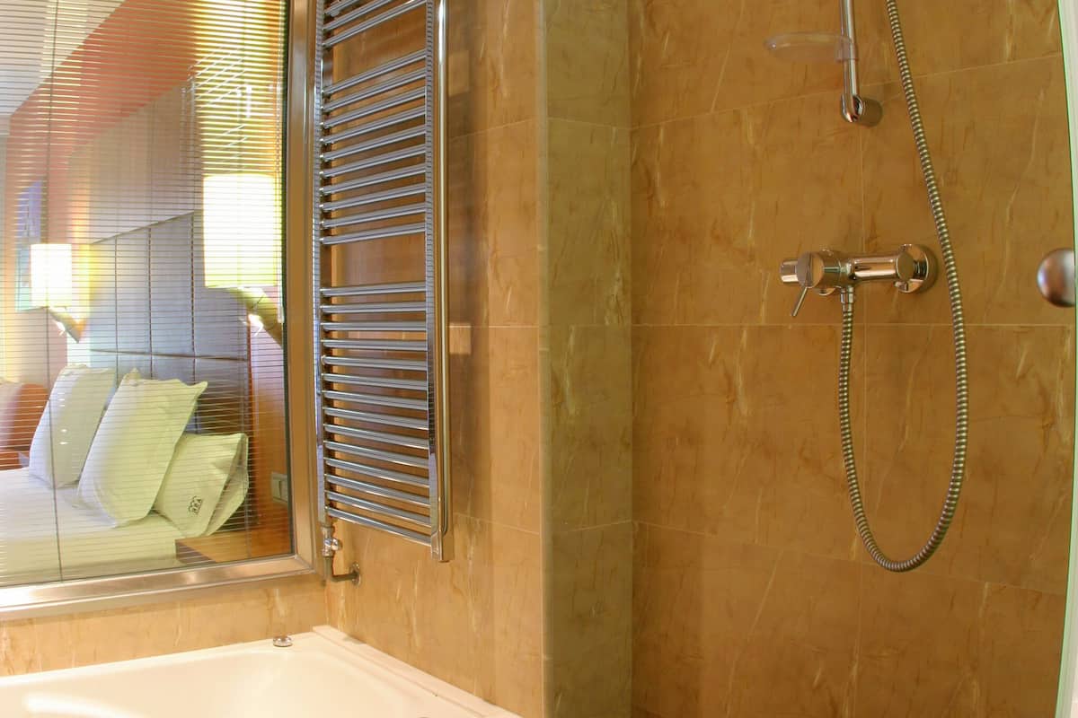 free toiletries, hair dryer, towels