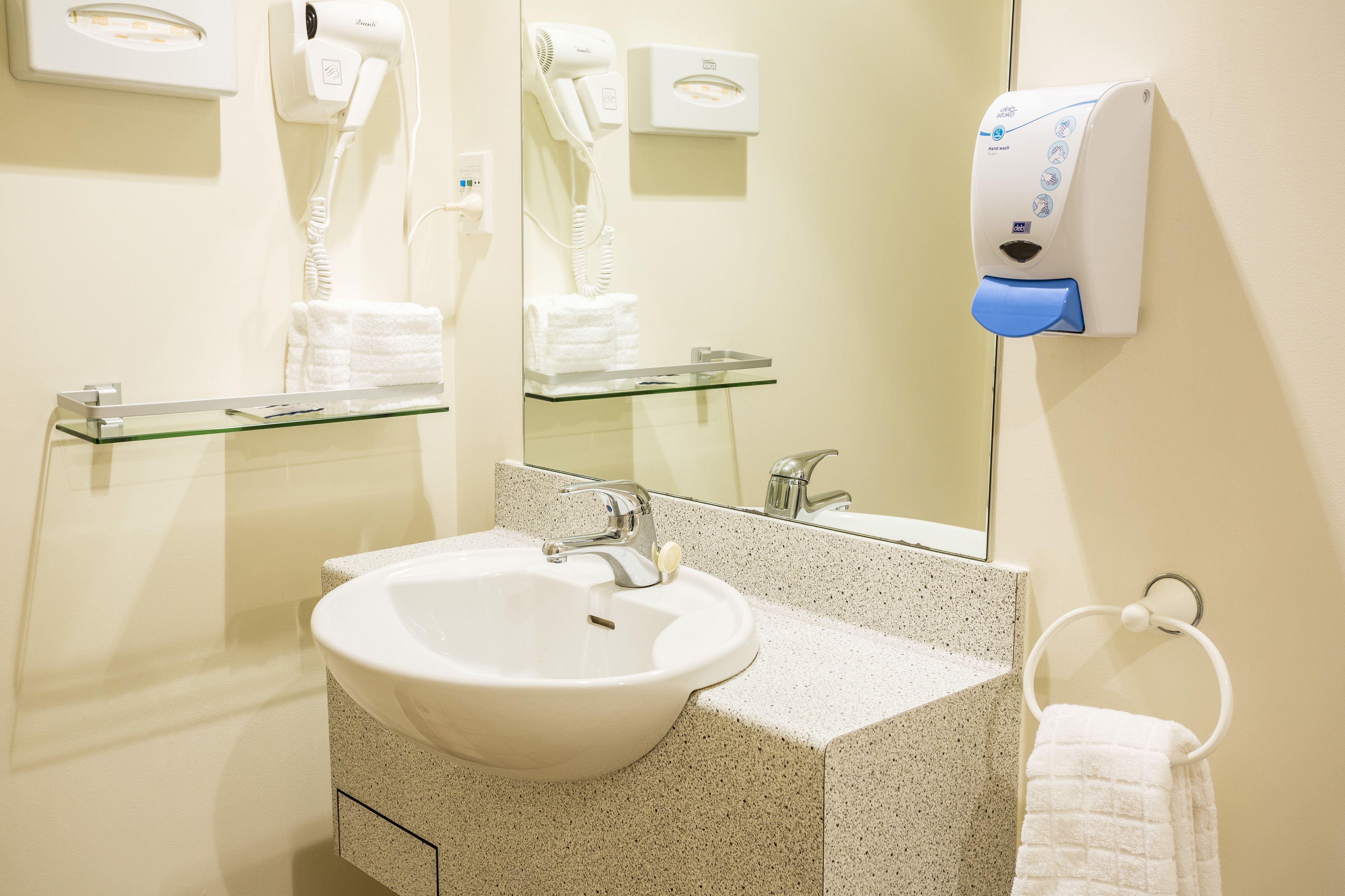 standard studio king | bathroom | shower, rainfall showerhead, free toiletries, hair dryer