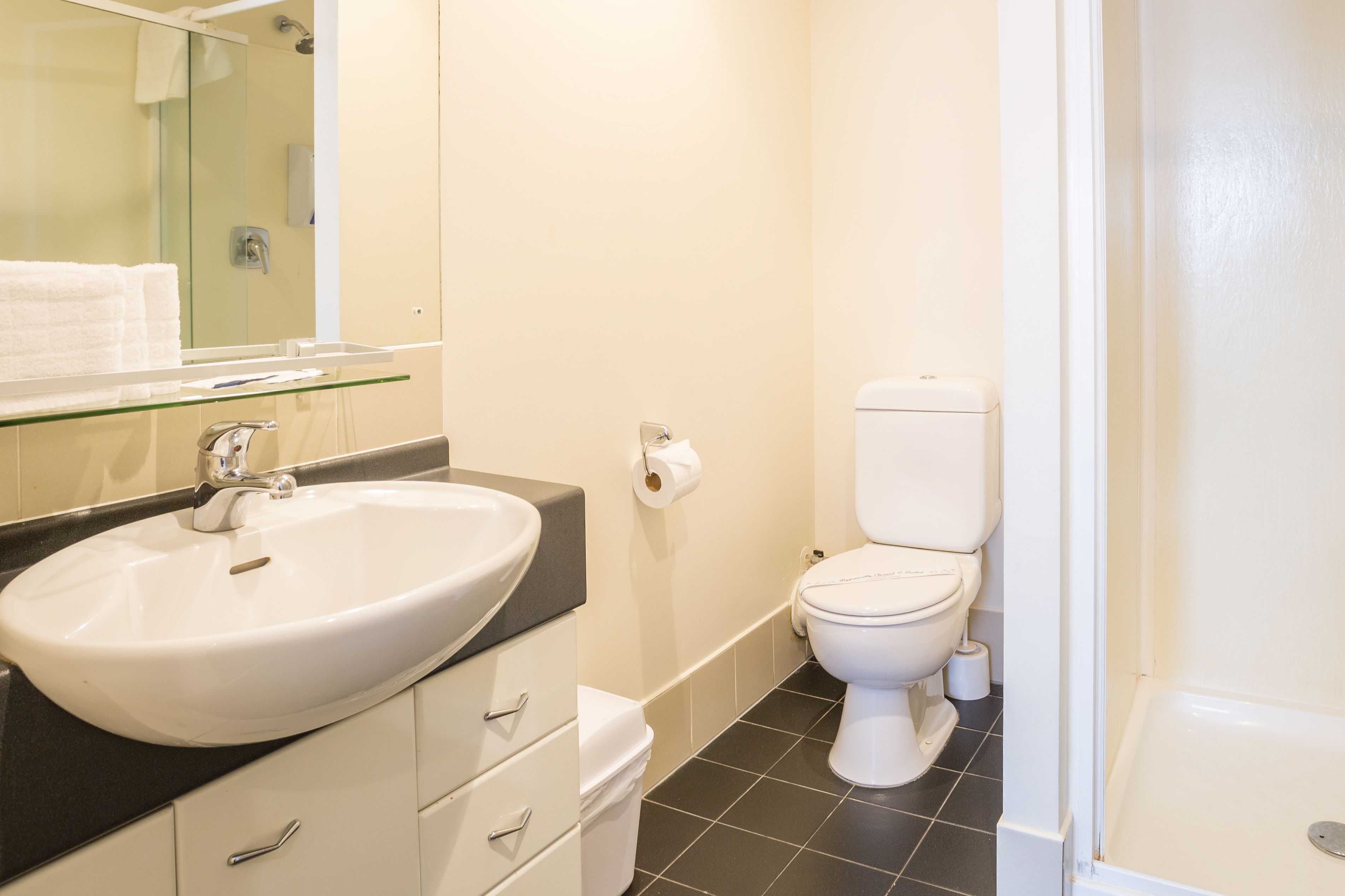 corporate king | bathroom | shower, rainfall showerhead, free toiletries, hair dryer