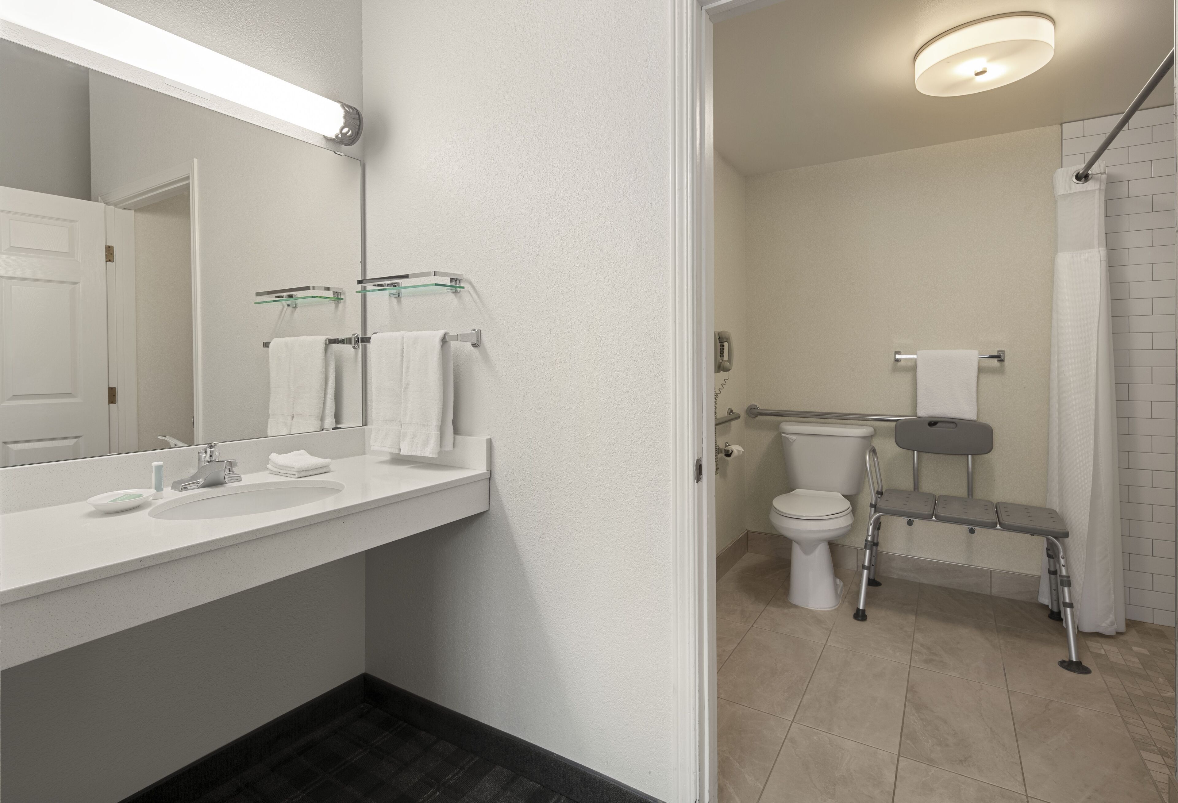 free toiletries, hair dryer, towels