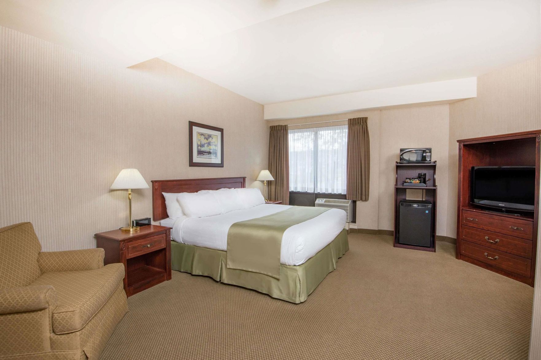 Desk, laptop workspace, blackout curtains, soundproofing