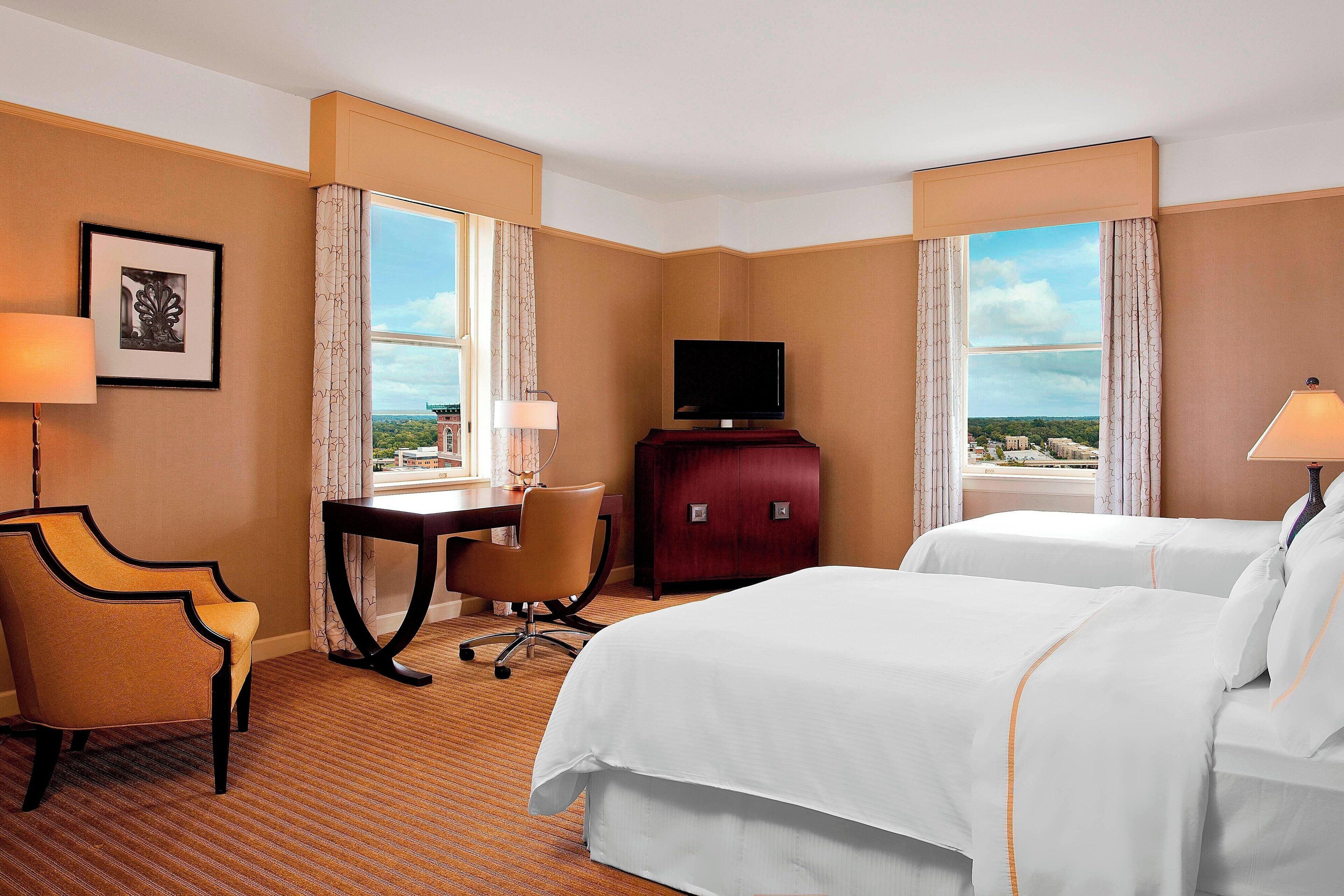 traditional room, 2 double beds | premium bedding, pillow-top beds, in-room safe, desk