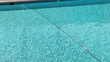 Outdoor pool, open 10:00 AM to 8:00 PM, sun loungers