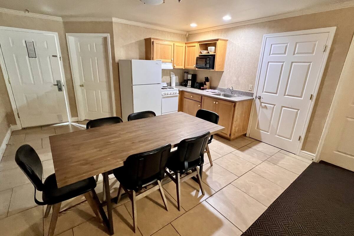 deluxe river view 2 bedroom family suite  | private kitchen | fridge, microwave, coffee/tea maker, toaster