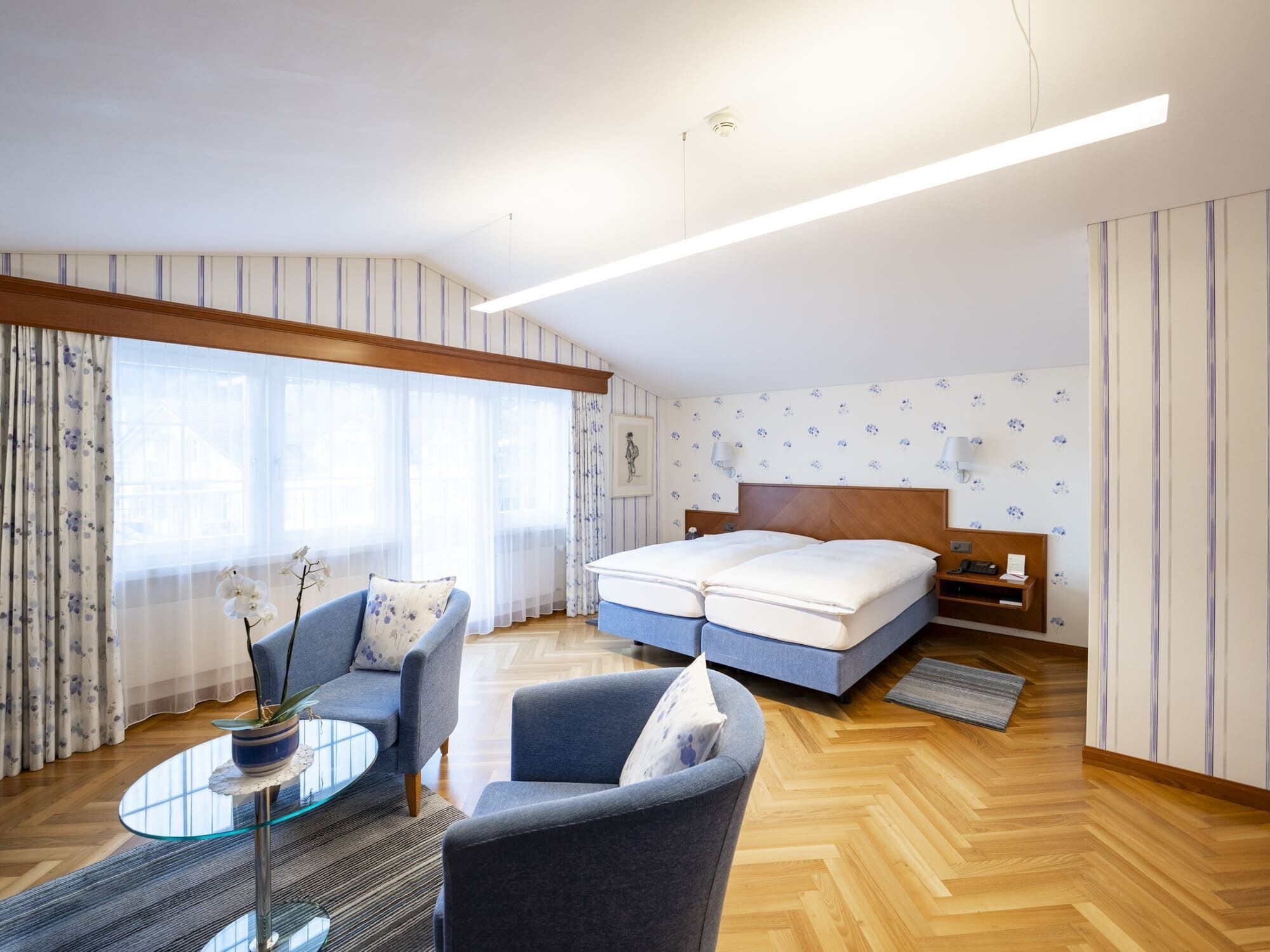 Panoramic Double Room | Hypo-allergenic bedding, in-room safe, desk, blackout drapes