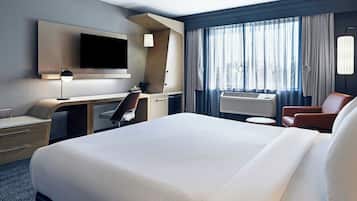 Literie hypoallergénique, bureau, rideaux occultants