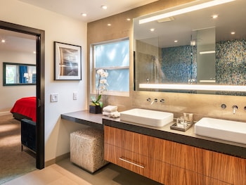 Two Bedroom Superior Villa | Bathroom | Designer toiletries, hair dryer, bathrobes, towels at Sunset Marquis
