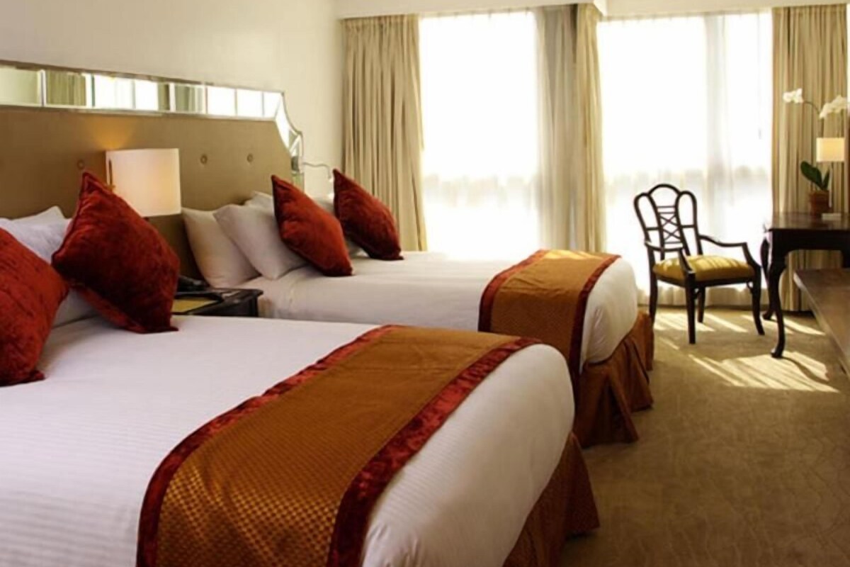 In-room safe, desk, laptop workspace, blackout curtains