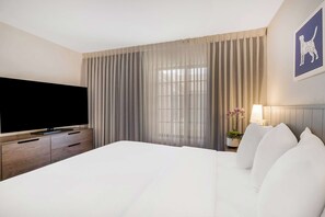 Egyptian cotton sheets, premium bedding, desk, laptop workspace