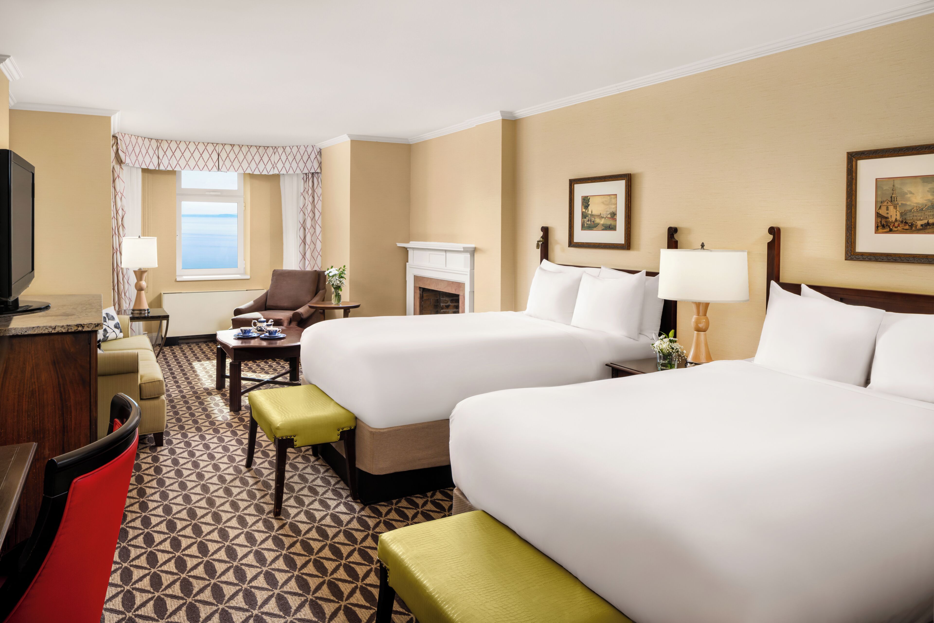 Deluxe-Doppelzimmer, Mehrere Betten, Flussblick