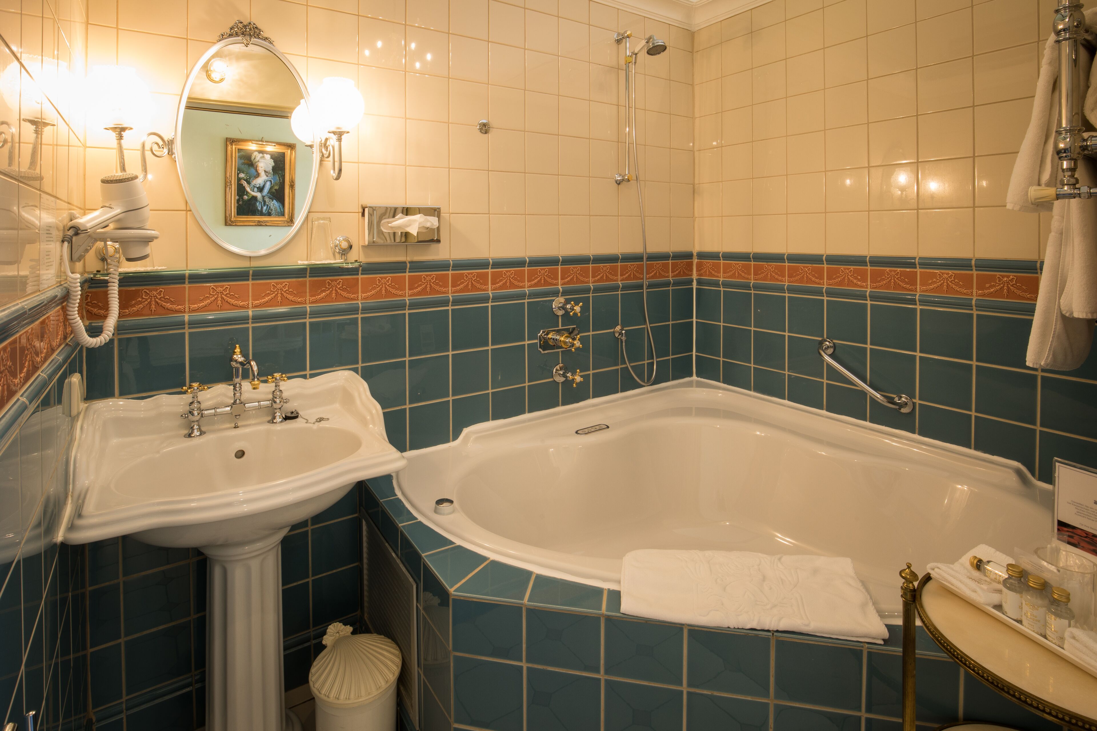 free toiletries, hair dryer, bathrobes, slippers