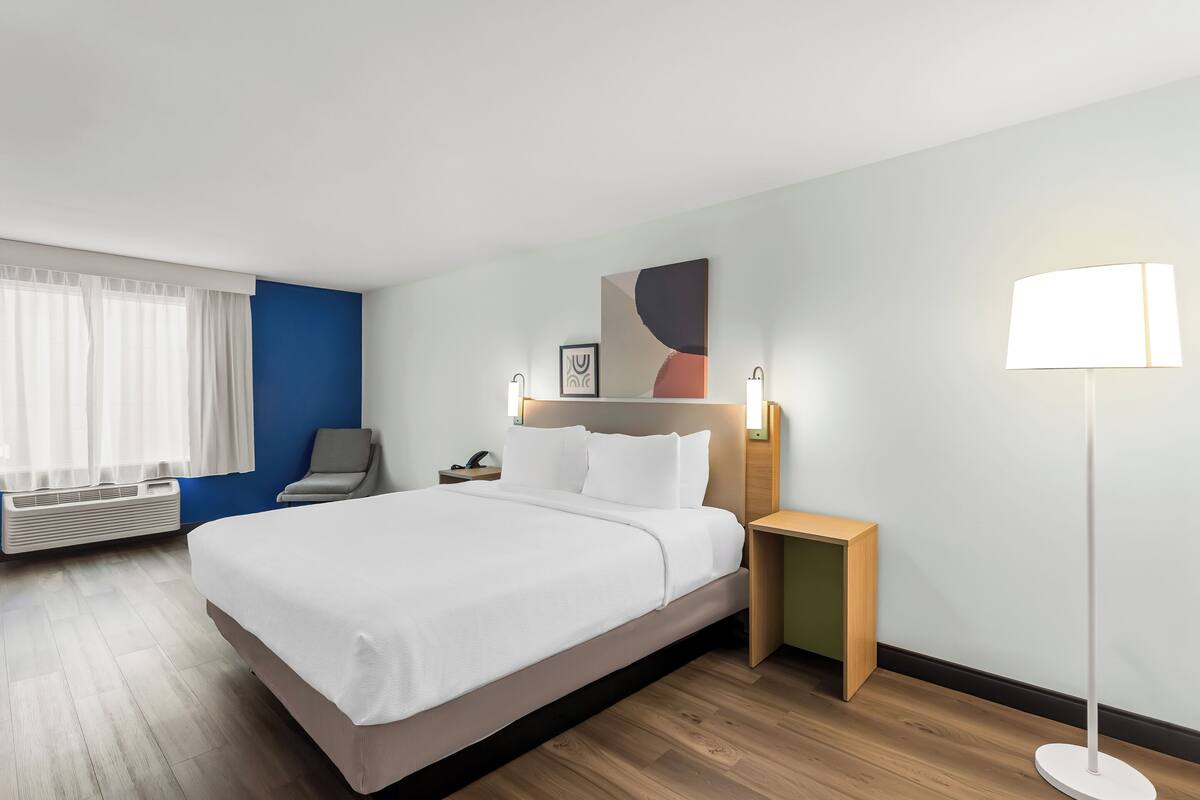 Ropa de cama de alta calidad, escritorio y cortinas blackout 