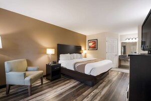 Standard Room, 1 King Bed, Non Smoking | Pillowtop beds, desk, iron/ironing board, free cribs/infant beds