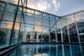 Indoor pool, outdoor pool, open 7:00 AM to 8:00 PM, sun loungers