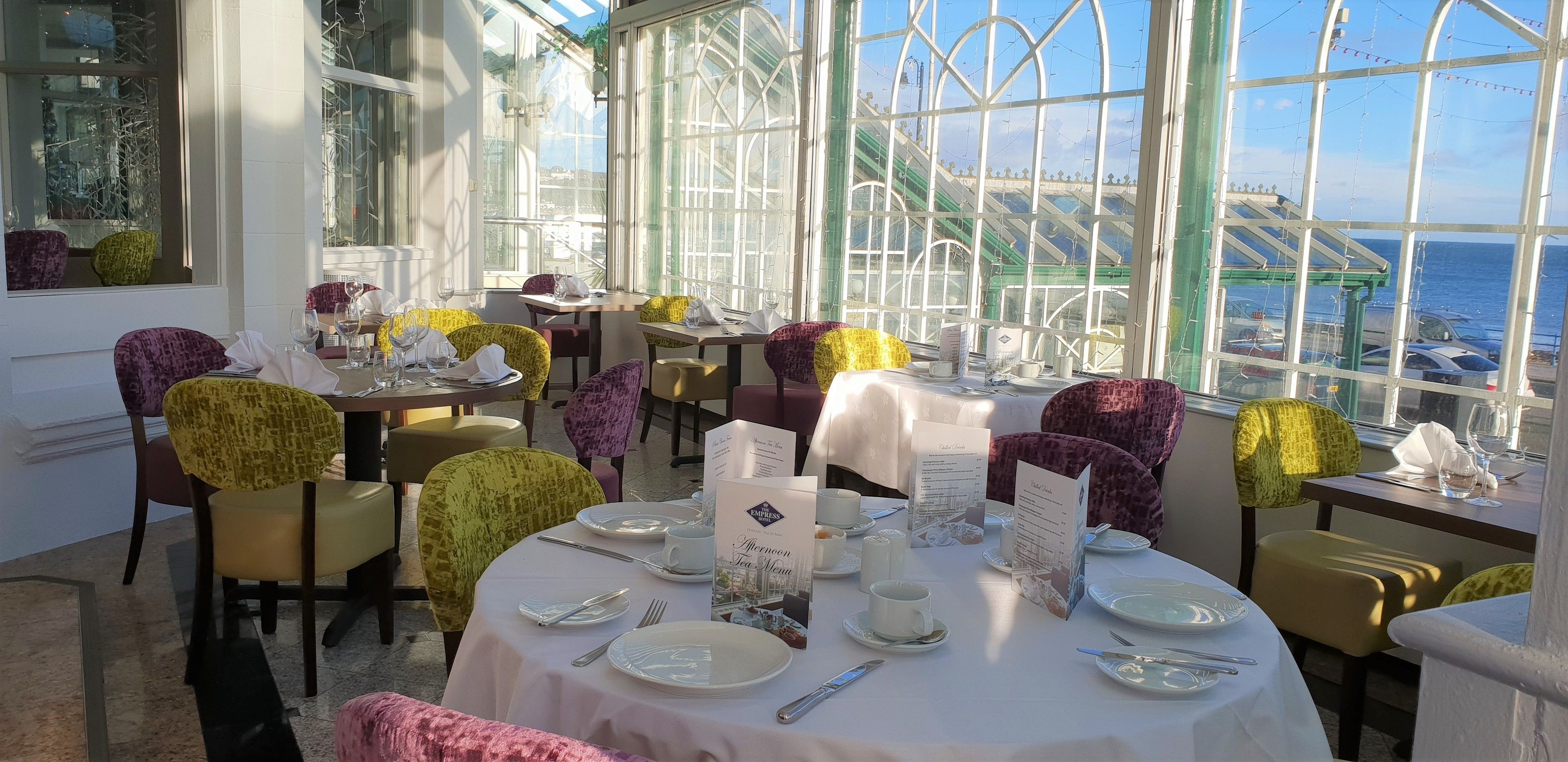 dinner served, beach views