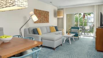 Villa, 1 Bedroom, Balcony (Full Kitchen) | Living area | 42-inch flat-screen TV with cable channels, DVD player, table football