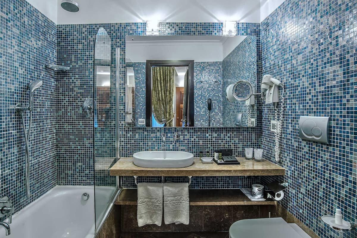 slippers, bidet, towels