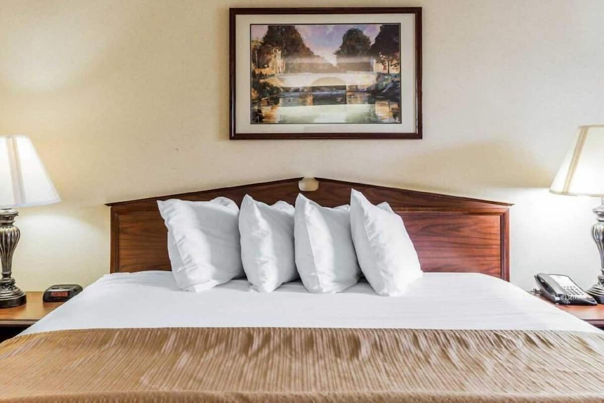 Premium bedding, pillow-top beds, desk, blackout curtains