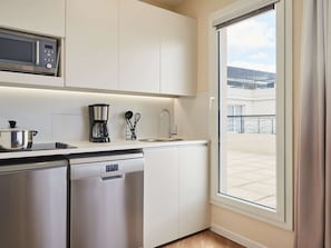 Apartment, 2 Bedrooms | In-room safe, desk, soundproofing, iron/ironing board