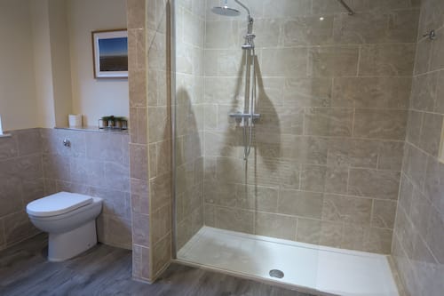 Habitación económica doble | Baño | Artículos de higiene personal gratuitos, secador de pelo y toallas