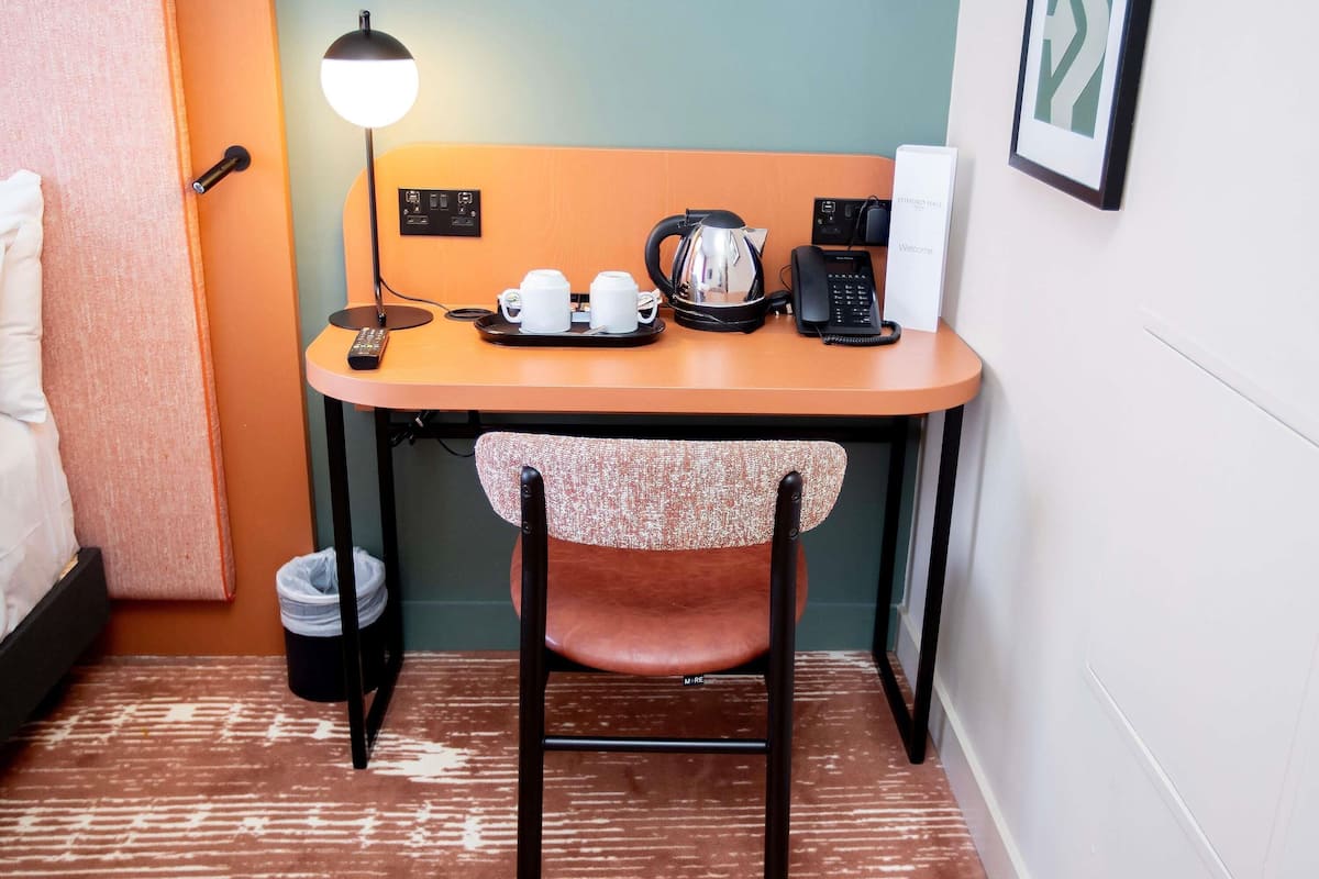 Desk, blackout drapes, iron/ironing board, free WiFi