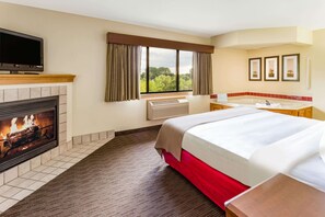 Premier Suite, 1 King Bed, Non Smoking (One-Bedroom Suite) | Desk, laptop workspace, blackout curtains, soundproofing - AmericInn by Wyndham Princeton MN (Princeton)