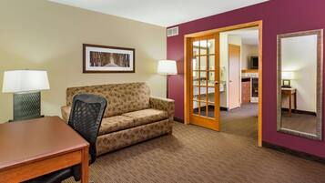 Bureau, espace de travail pour ordinateur portable, rideaux occultants