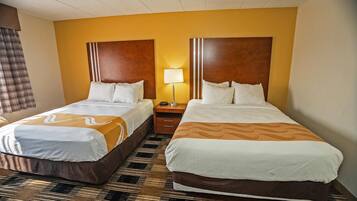 Standard Room, 2 Queen Beds, Non Smoking | Desk, laptop workspace, iron/ironing board, free wired internet