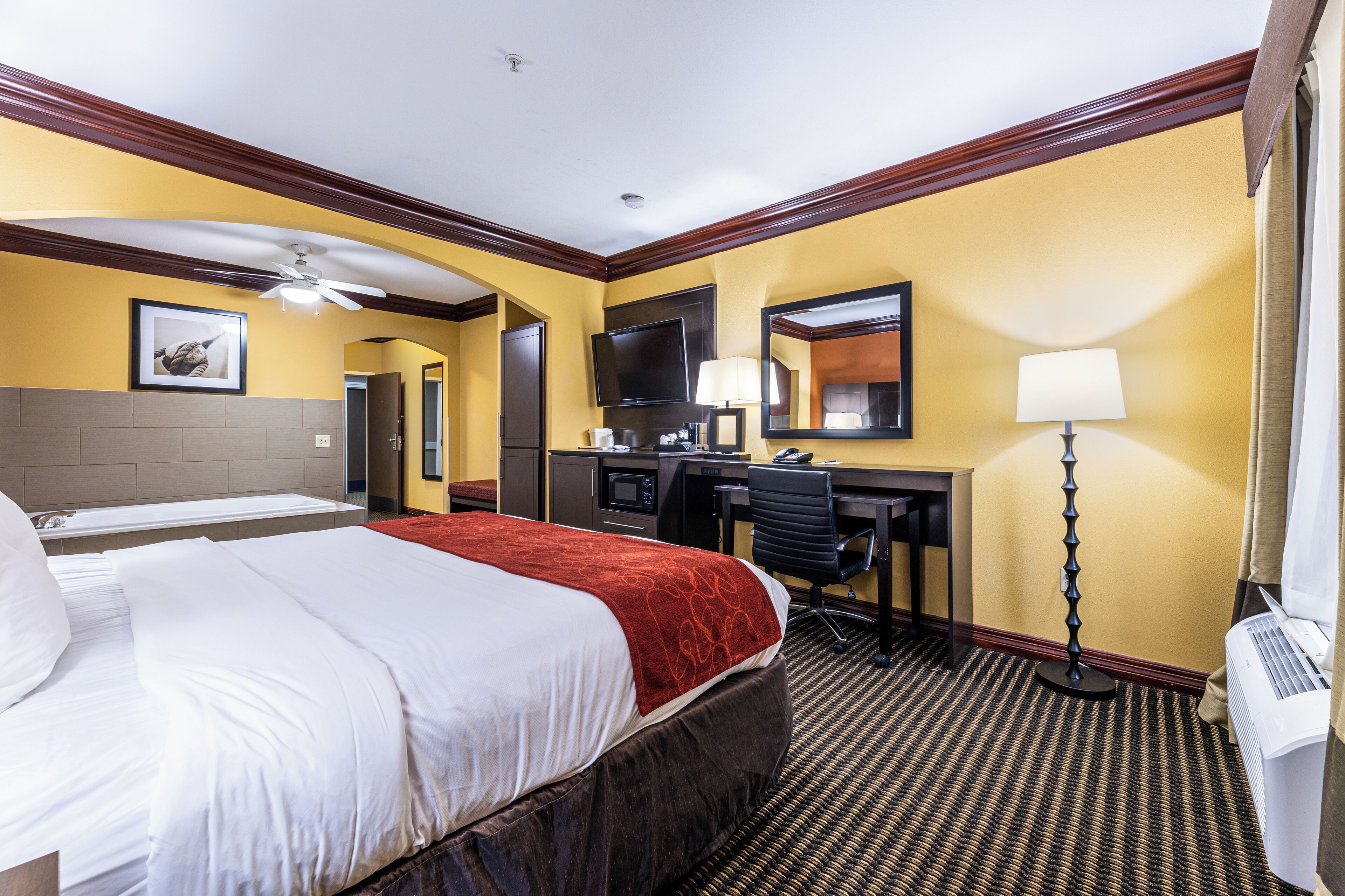 suite, 1 king bed, non smoking | in-room safe, desk, laptop workspace, iron/ironing board