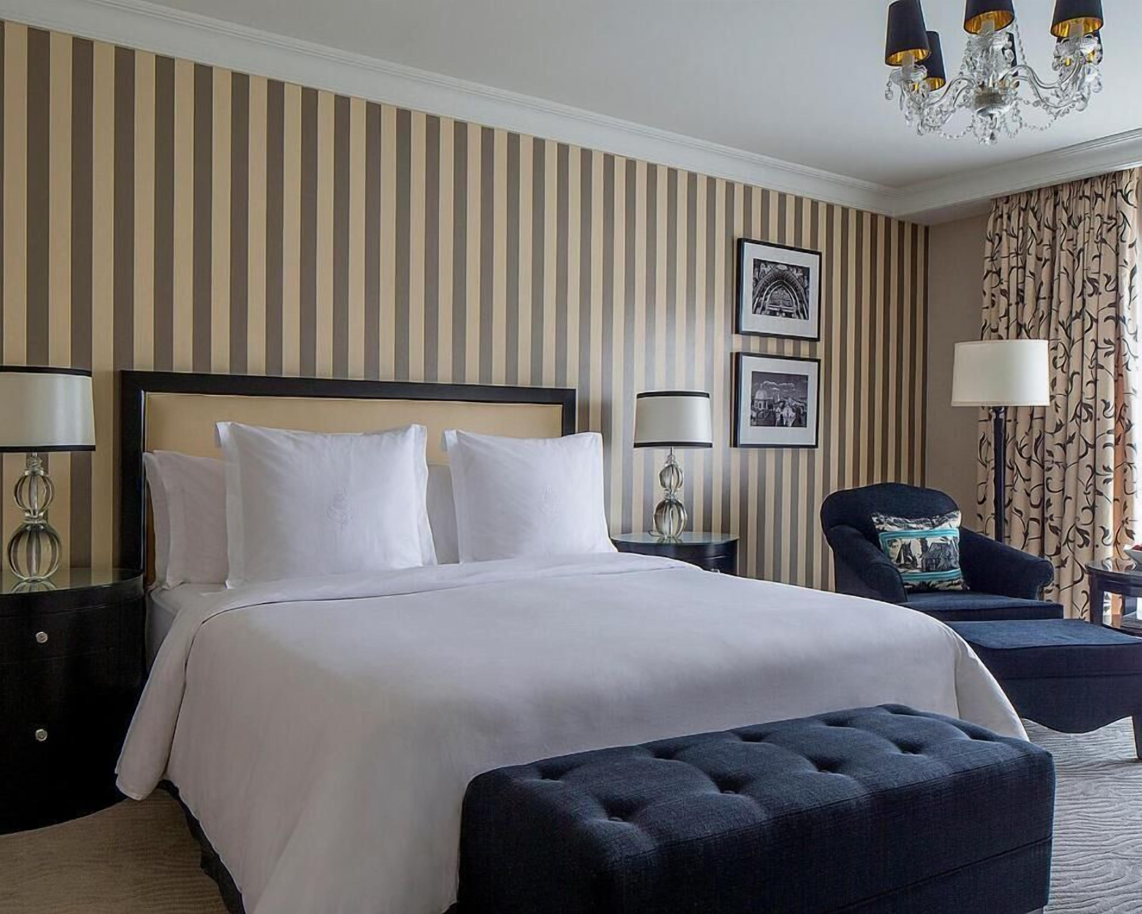 Egyptian cotton sheets, premium bedding, down duvets, minibar