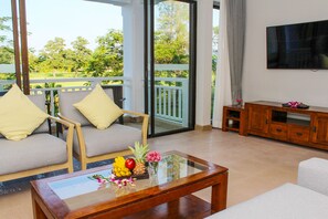 Superior Apartment, 2 Bedrooms | Living area | 42-inch LCD TV with satellite channels, TV