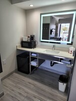 Desk, free WiFi, bed sheets