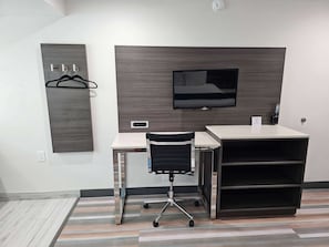 Desk, free WiFi, bed sheets