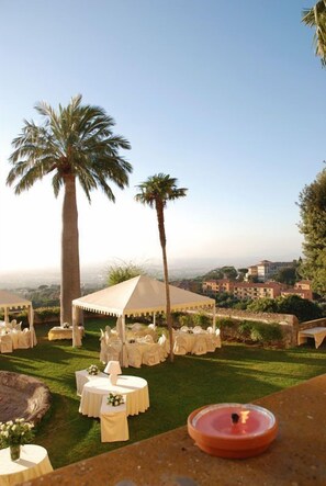 Outdoor banquet area