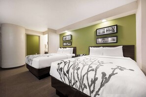 Standard Room, 2 Queen Beds, Non Smoking | Desk, laptop workspace, blackout drapes, iron/ironing board