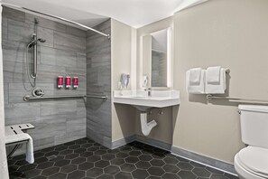 Standard Room, 1 Queen Bed, Accessible, Non Smoking | Accessible bathroom