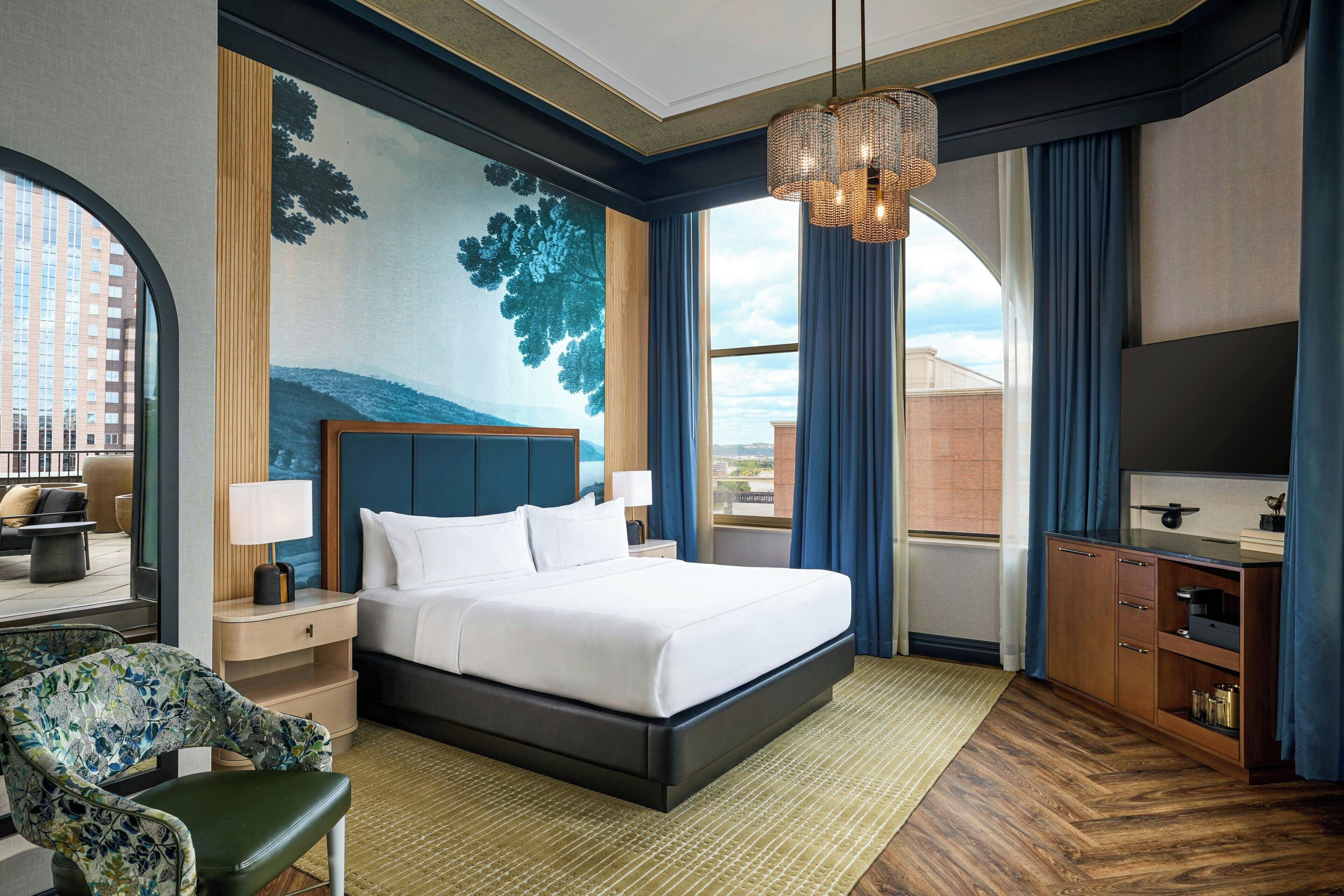 Premium bedding, down comforters, pillowtop beds, in-room safe