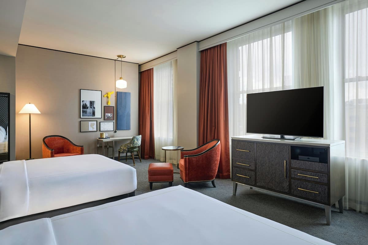 Premium bedding, down comforters, pillowtop beds, in-room safe