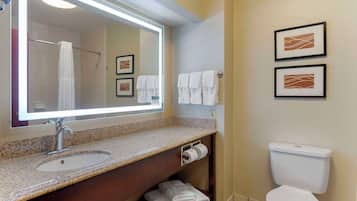 Suite, 2 Queen Beds, Non Smoking | Desk, laptop workspace, blackout drapes, iron/ironing board