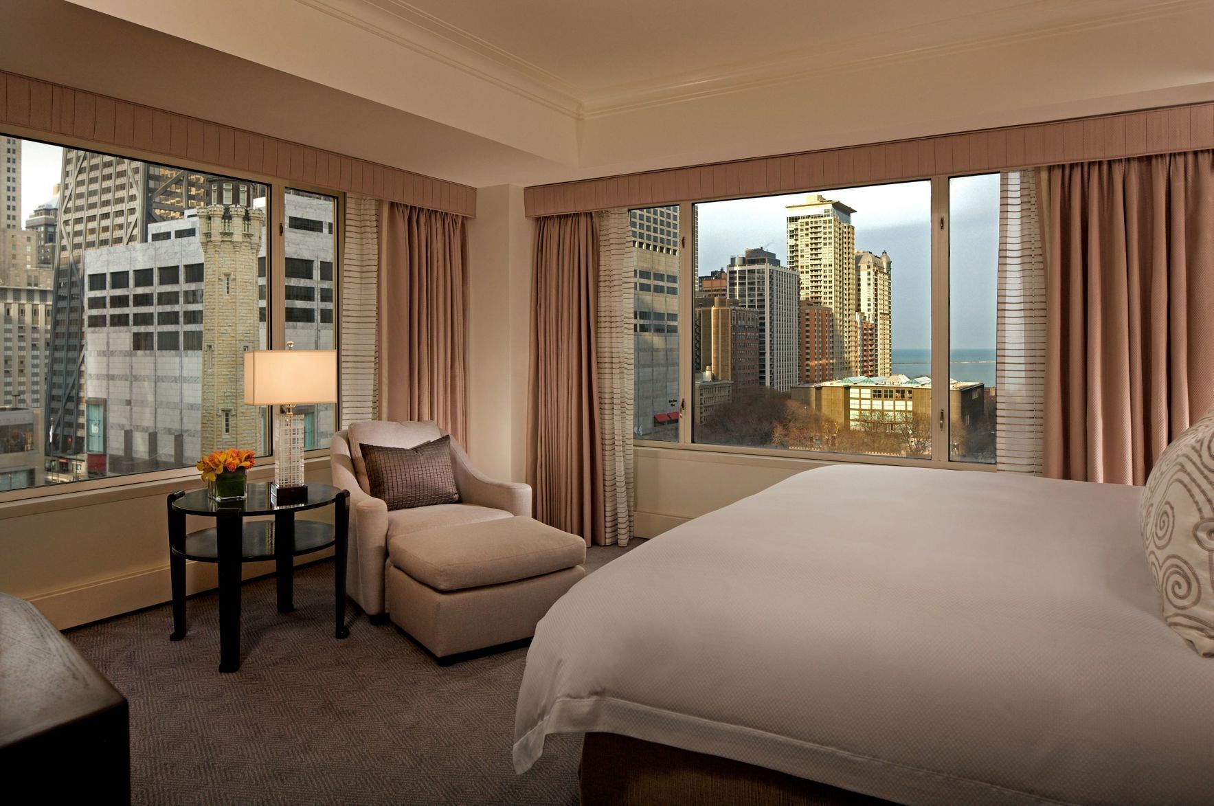 Premium bedding, down comforters, pillowtop beds, minibar